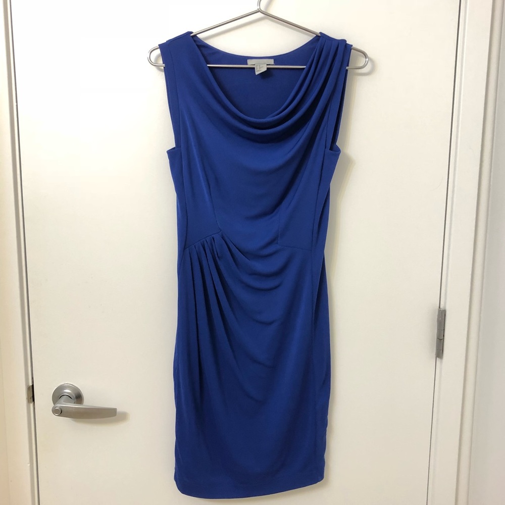 NWOT H&M Royal Blue Cowl Neck Dress